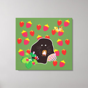 Kute Mole Spring Kinder room Canvas Afdruk