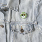 Kute Monarch Butterfly Green Floral Name Button (In situ)