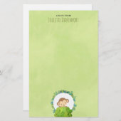 Kute Monkey die van achter op een Struik kijkt Hal Briefpapier (Voorkant / Achterkant)
