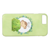 Kute Monkey die van achter op een Struik kijkt Hal Case-Mate iPhone Case (Achterkant (Horizontaal))