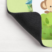 Kute Monkey die van achter op een Struik kijkt Hal Muismat (Hoek)