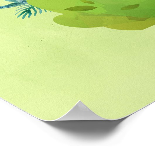 Kute Monkey die van achter op een Struik kijkt Hal Poster (Hoek)