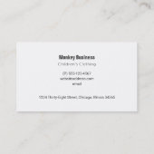 Kute Monkey die van achter op een Struik kijkt Visitekaartje (Achterkant)