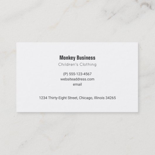 Kute Monkey die van achter op een Struik kijkt Visitekaartje (Achterkant)