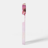 Kute monogrammen mooie florale waterverf roze iPhone hoesje (Rechterkant)