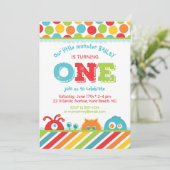 Kute monster 1e verjaardag kaart (Staand voorkant)