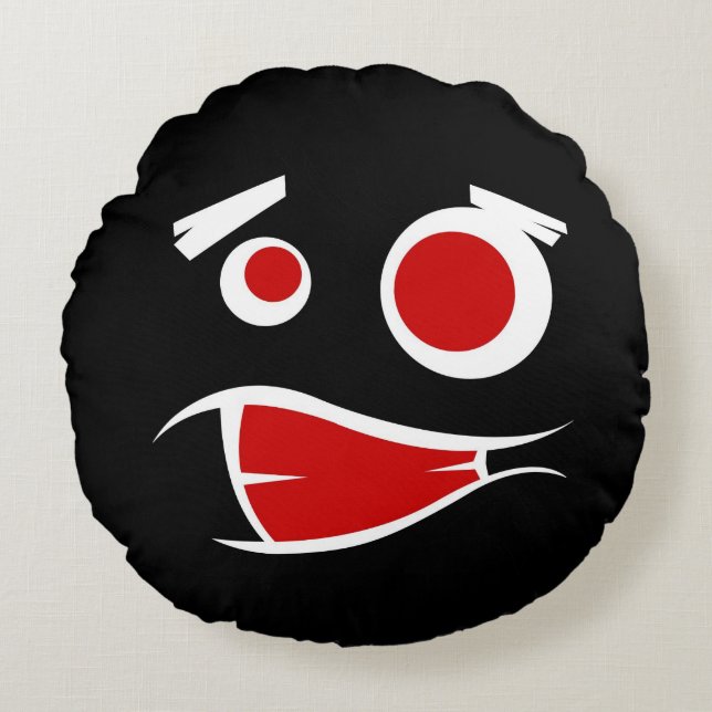 Kute monster face Patronen licentie bord lijst Rond Kussen (Voorkant)