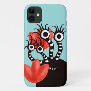 Kute monster met vier ogen Abstracte tulpen Case-Mate iPhone Case