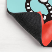 Kute monster met vier ogen Abstracte tulpen Muismat (Hoek)