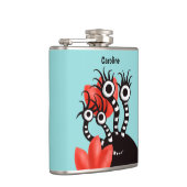 Kute monster met vier ogen Abstracte tultuurnaam Heupfles (Rechts)