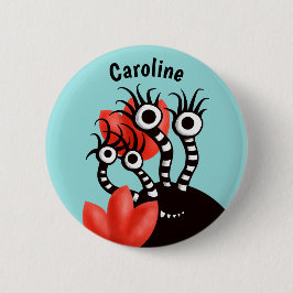 Kute monster met vier ogen Abstracte tultuurnaam Ronde Button 5,7 Cm