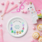 Kute Monster One van een soort Birthday Party Papieren Bordje (Feest)
