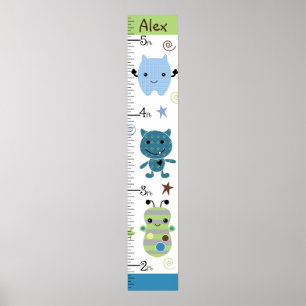 Kute Monsters Growth Chart Keep at 8x44! Poster