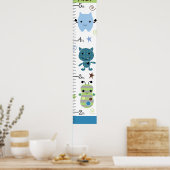 Kute Monsters Growth Chart Keep at 8x44! Poster (Keuken)