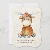 Kute Moose Waterverf Baby shower Kaart (Achterkant)