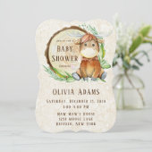 Kute Moose Waterverf Baby shower Kaart (Staand voorkant)