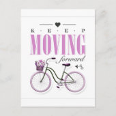 Kute Motivatie Blijf vooruit met fiets Briefkaart (Voorkant)