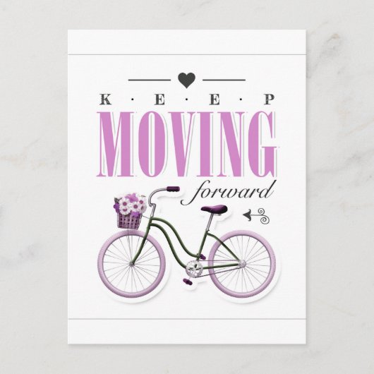 Kute Motivatie Blijf vooruit met fiets Briefkaart (Voorkant)