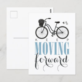 Kute Motivatie Blijf vooruit met fiets Briefkaart