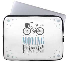 Kute Motivatie Blijf vooruit met fiets Laptop Sleeve