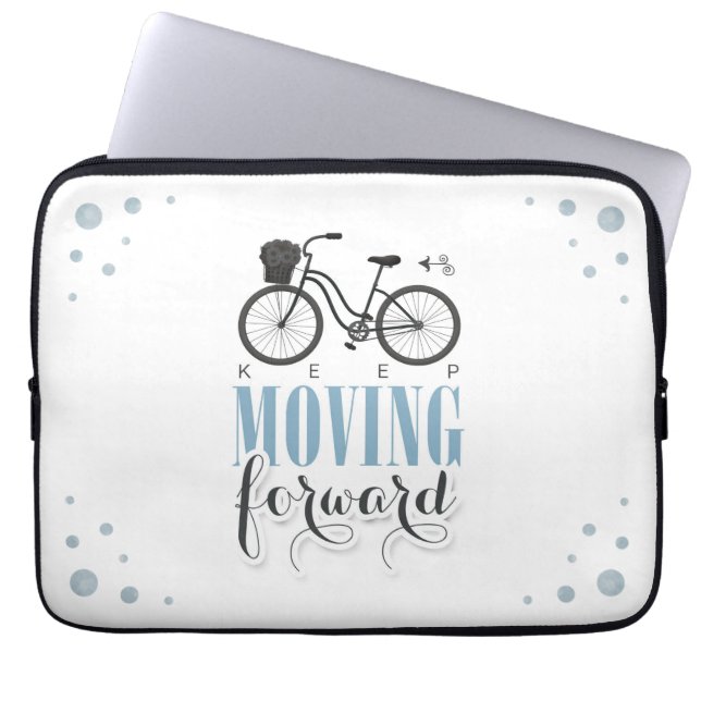 Kute Motivatie Blijf vooruit met fiets Laptop Sleeve (Voorkant)