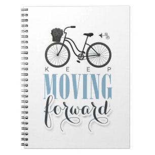 Kute Motivatie Blijf vooruit met fiets Notitieboek