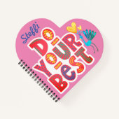 Kute Motivatie Gepersonaliseerd hartvormig Notitieboek (Voorkant)