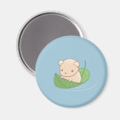 Kute Mouse Hamster die op een leder drijft Magneet (Voorkant / Achterkant)