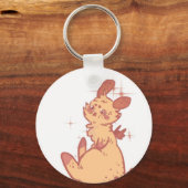 Kute mousserende konijn (closeup) sleutelhanger (Voorkant)
