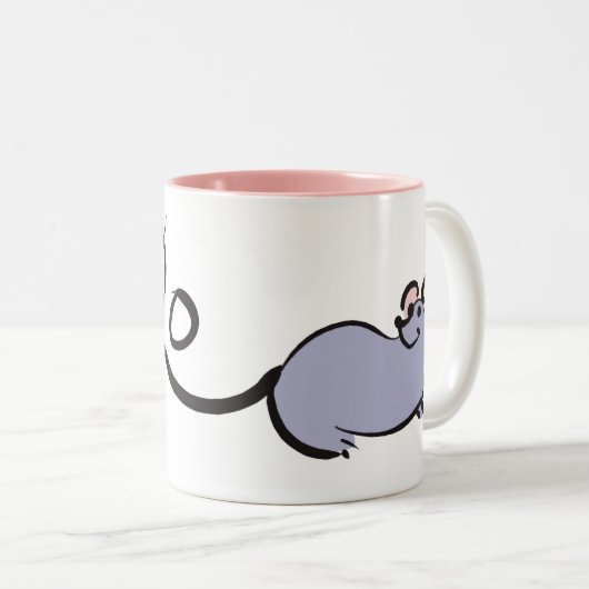 Kute muis Cartoon Lunar Rat Nieuwjaar 2020 2T Mok (Voorkant rechts)