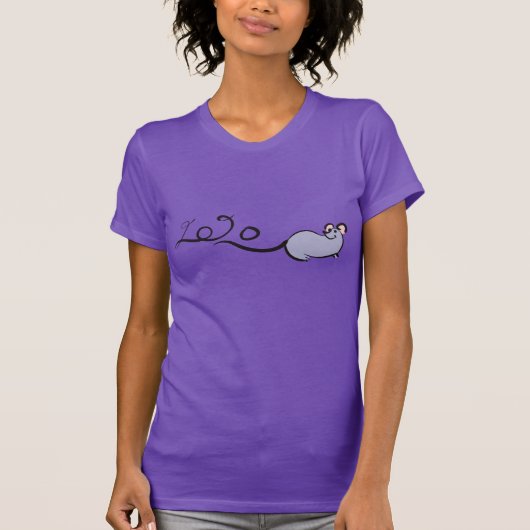 Kute muis Cartoon Lunar Rat Nieuwjaar 2020 W T-shi T-shirt (Voorkant)