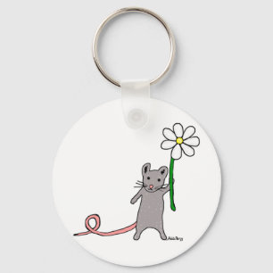 Kute muis en ventilatorklep sleutelhanger