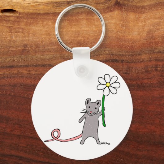 Kute muis en ventilatorklep sleutelhanger (Voorkant)