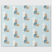 Kute muis First Birthday Wrapping Paper Cadeaupapier (Vlak)