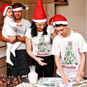 Kute muis in boomkleerbessen laat familienaam mas t-shirt