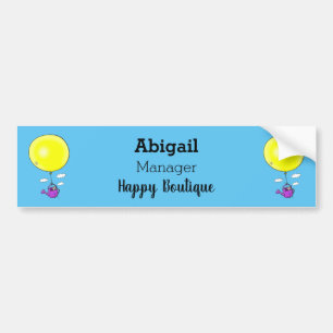 Kute muis in watering kan met ballon cartoon bumpersticker