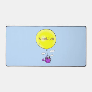 Kute muis in watering kan met ballon cartoon bureaumat