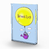 Kute muis in watering kan met ballon cartoon fotoblokken (Rechts)