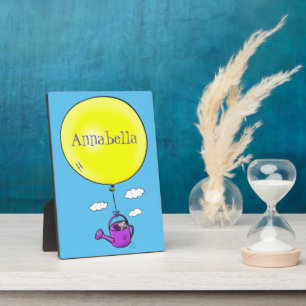 Kute muis in watering kan met ballon cartoon fotoplaat