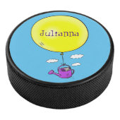 Kute muis in watering kan met ballon cartoon hockey puck (3/4)