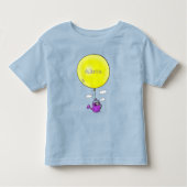 Kute muis in watering kan met ballon cartoon kinder shirts (Voorkant)