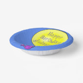 Kute muis in watering kan met ballon cartoon papieren kommen (Gebogen)