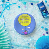 Kute muis in watering kan met ballon cartoon papieren kommen (Feest)