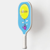 Kute muis in watering kan met ballon cartoon pickleball paddle (Links)