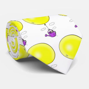 Kute muis in watering kan met ballon cartoon stropdas