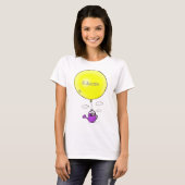Kute muis in watering kan met ballon cartoon t-shirt (Voorkant volledig)