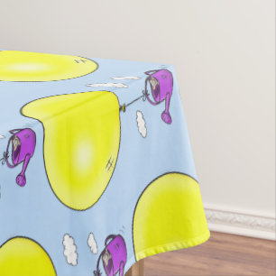 Kute muis in watering kan met ballon cartoon tafelkleed