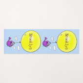 Kute muis in watering kan met ballon cartoon yogamat (Voorkant (horizontaal))