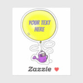 Kute muis met gele ballonafbeelding sticker (Vel)