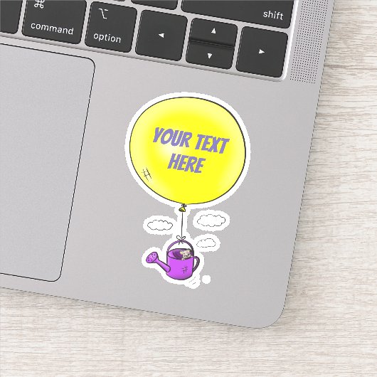 Kute muis met gele ballonafbeelding sticker (Detail)